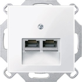 SM - Компьютерная розетка, 2 порта, активный-белый