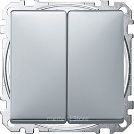 SD - Выключатель 2-клавишный, алюминий