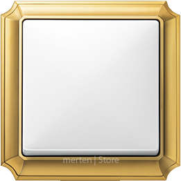 Merten Antique, выключатель 1-клавишный, рамка - золото, клавиша - белый