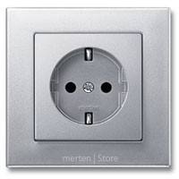 Merten M-Plan, розетка электрическая, алюминий